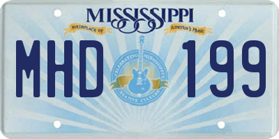 MS license plate MHD199