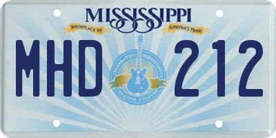 MS license plate MHD212