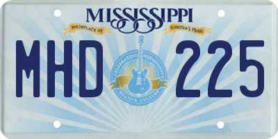 MS license plate MHD225