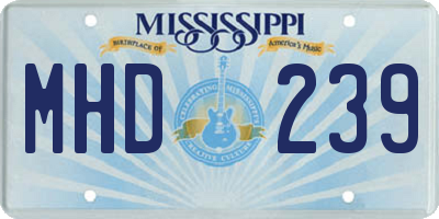 MS license plate MHD239