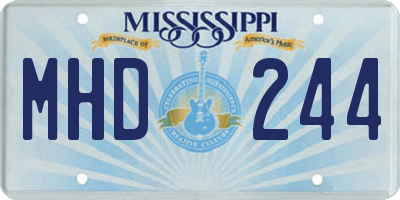 MS license plate MHD244
