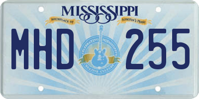 MS license plate MHD255