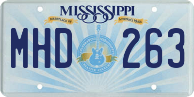 MS license plate MHD263