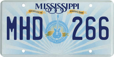 MS license plate MHD266