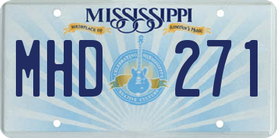 MS license plate MHD271
