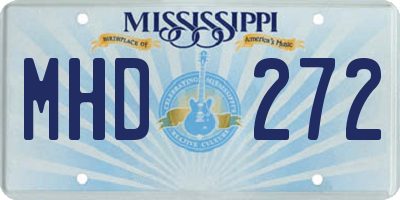 MS license plate MHD272