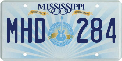 MS license plate MHD284