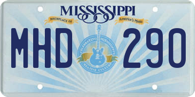 MS license plate MHD290