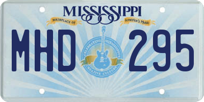 MS license plate MHD295