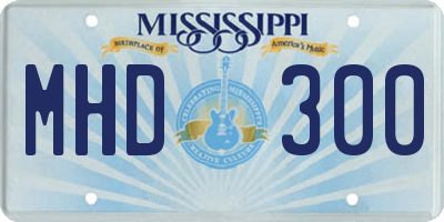 MS license plate MHD300