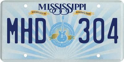 MS license plate MHD304