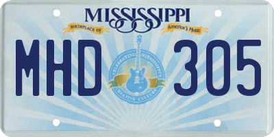 MS license plate MHD305