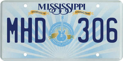 MS license plate MHD306
