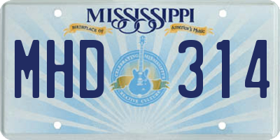 MS license plate MHD314