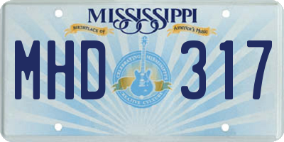 MS license plate MHD317