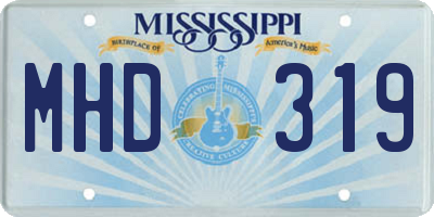 MS license plate MHD319
