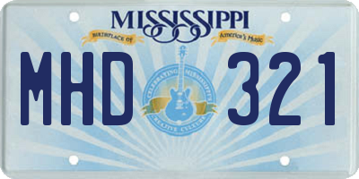 MS license plate MHD321