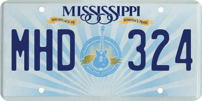 MS license plate MHD324