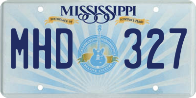 MS license plate MHD327