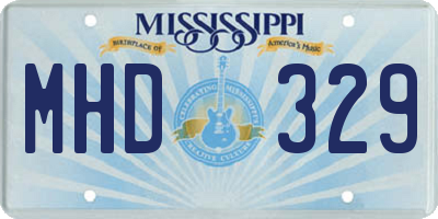 MS license plate MHD329