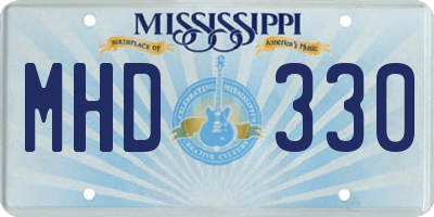 MS license plate MHD330