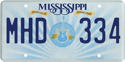 MS license plate MHD334