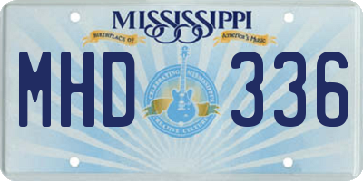 MS license plate MHD336