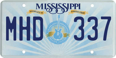 MS license plate MHD337