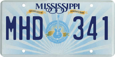 MS license plate MHD341