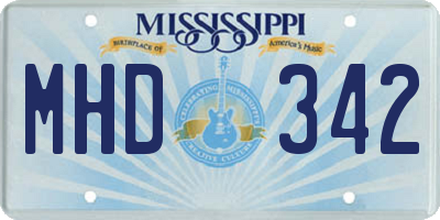 MS license plate MHD342