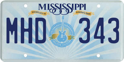 MS license plate MHD343