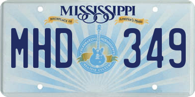MS license plate MHD349