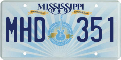 MS license plate MHD351
