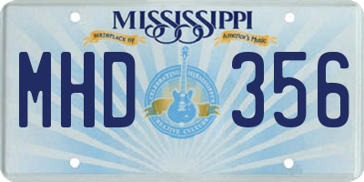 MS license plate MHD356