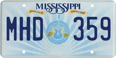 MS license plate MHD359