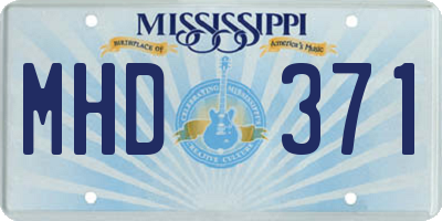 MS license plate MHD371