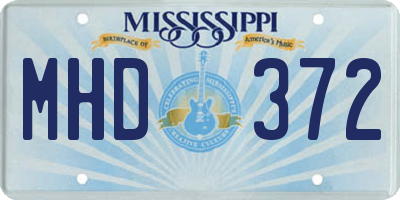 MS license plate MHD372