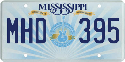 MS license plate MHD395