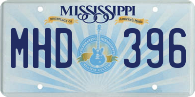 MS license plate MHD396