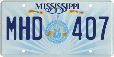MS license plate MHD407
