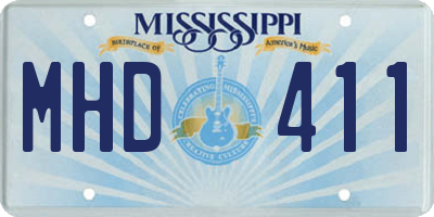 MS license plate MHD411