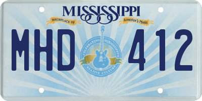 MS license plate MHD412