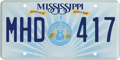 MS license plate MHD417