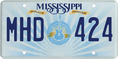 MS license plate MHD424