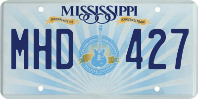 MS license plate MHD427