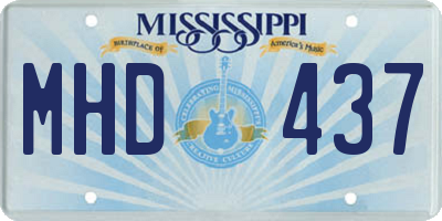 MS license plate MHD437