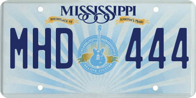 MS license plate MHD444