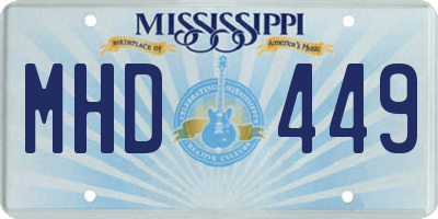 MS license plate MHD449