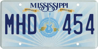 MS license plate MHD454
