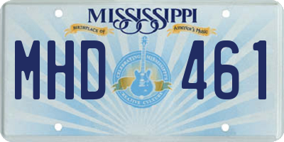 MS license plate MHD461